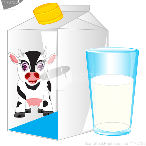 Image of Box and glass with milk