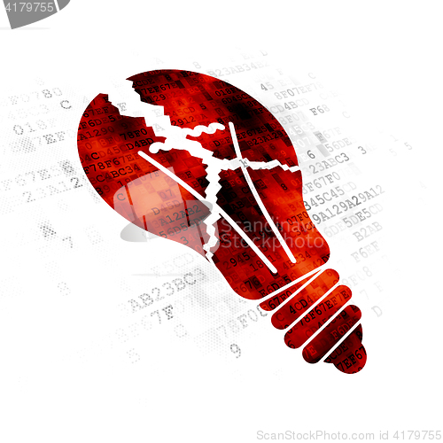 Image of Finance concept: Light Bulb on Digital background