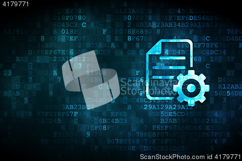Image of Software concept: Gear on digital background