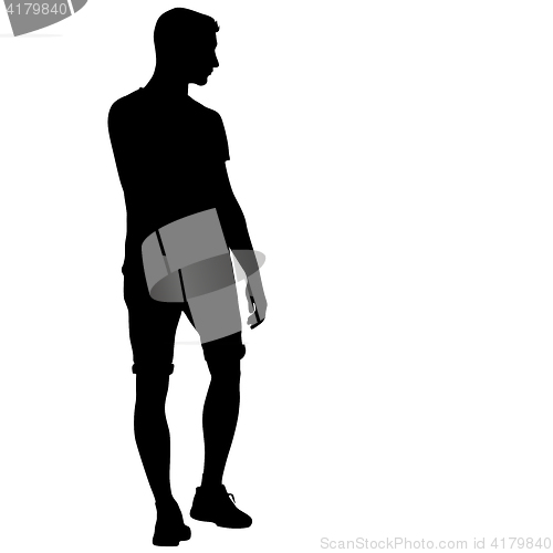 Image of Black silhouettes man on white background. illustration