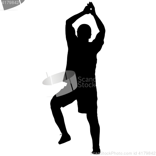 Image of Black silhouettes man on white background. illustration