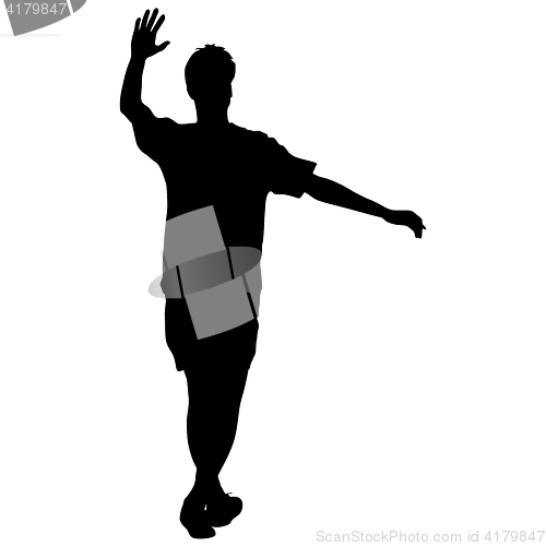 Image of Black silhouettes man on white background. illustration