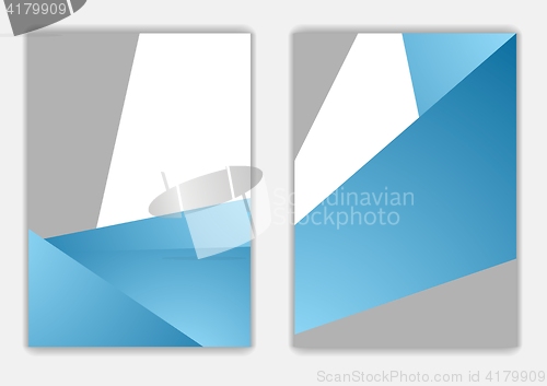 Image of Abstract blue grey geometric corporate flyer design