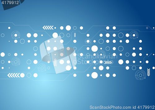 Image of Abstract blue tech geometric background