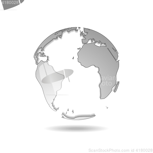 Image of Tech grey globe world map design