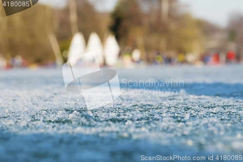 Image of Frozen surface of lake Worthsee