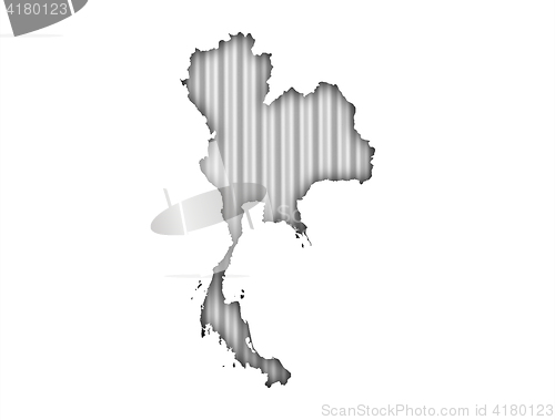 Image of Map of Thailand on corrugated iron