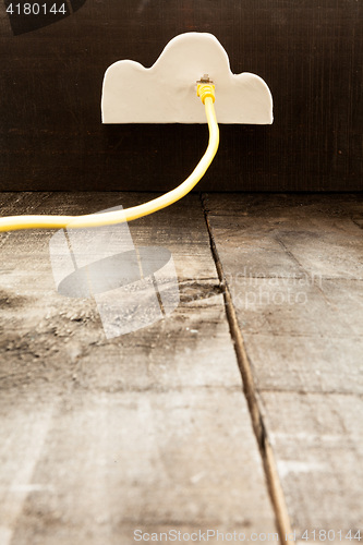 Image of Cloud connected to a ethernet cable