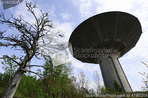 Image of water tower on rock