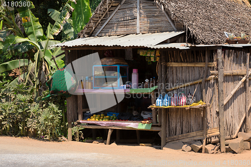 Image of African malagasy huts in Andasibe region