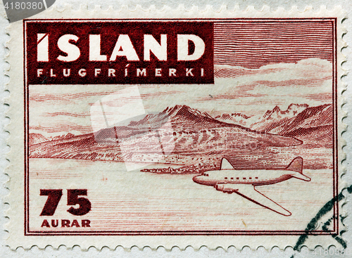 Image of Aircraft over Iceland landscape