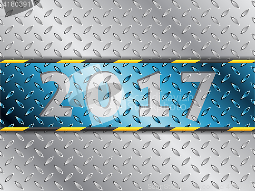 Image of Industrial 2017 background with blue stripe