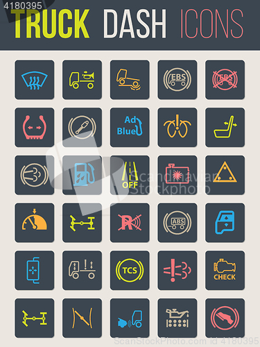 Image of Truck dashboard icon set 2