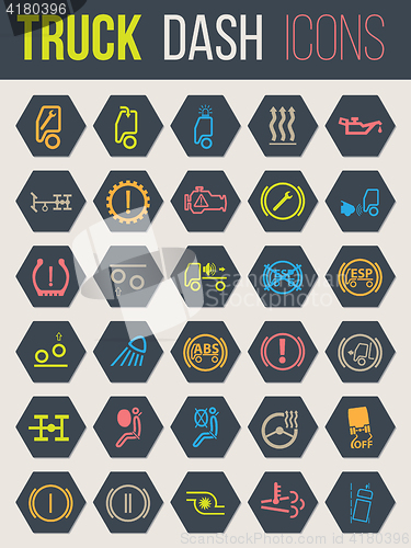 Image of Colorful icons for truck dashboards 4