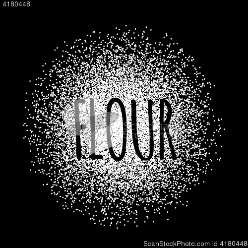 Image of Flour in the form of white powder vector illustration