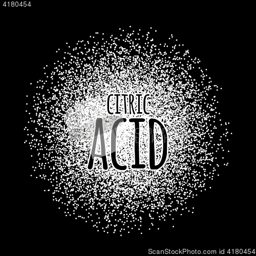 Image of Citric acid as a white powder vector illustration