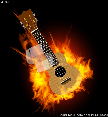 Image of Ukulele vector illustration on white backgroiund