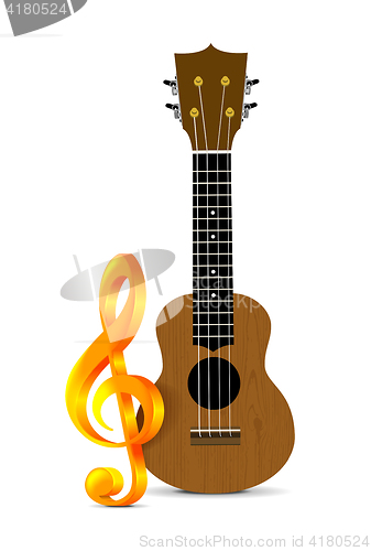 Image of Ukulele vector illustration on white backgroiund