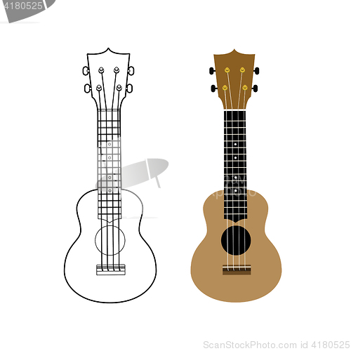 Image of Ukulele vector illustration on white backgroiund