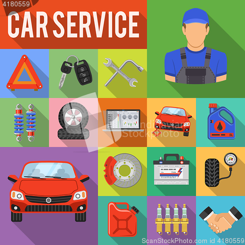 Image of Car Service Set Vector Icons