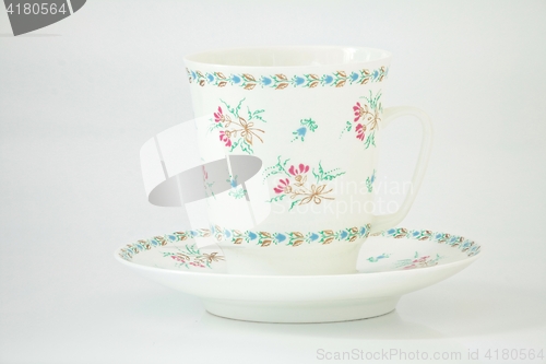 Image of beautiful coffee cup and saucer bone china