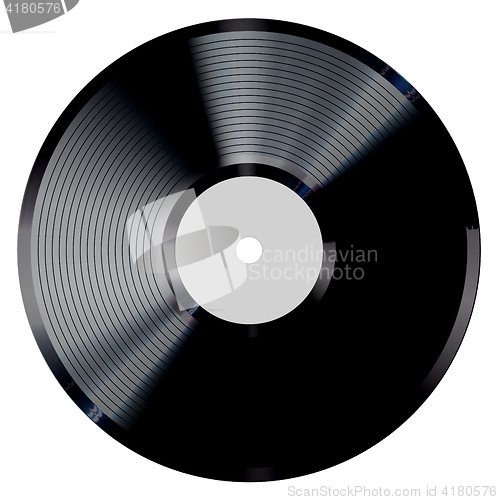 Image of Vinyl record vector illustration. Photorealistic disc design on 
