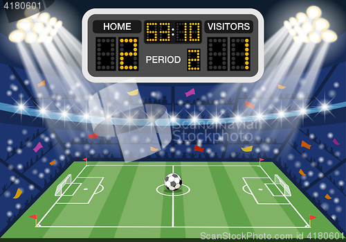 Image of Soccer stadium with scoreboard