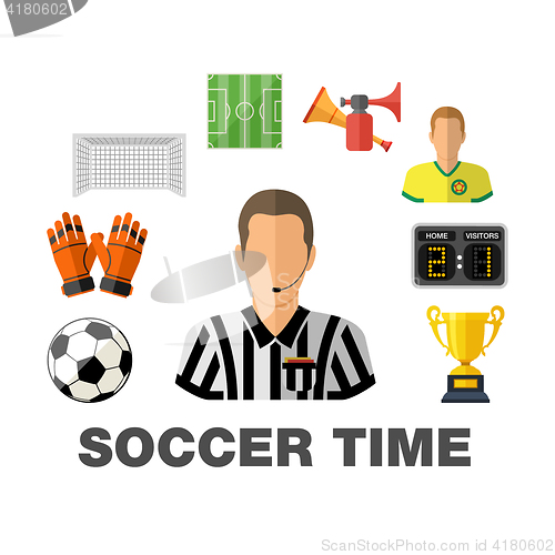 Image of Soccer Flat Icon Concept