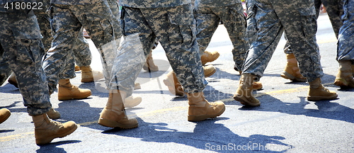 Image of Army soldiers marching.