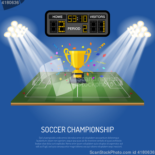 Image of Soccer stadium with scoreboard