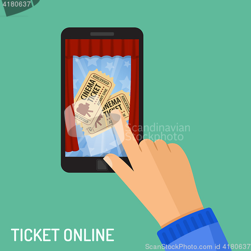 Image of online cinema ticket order concept