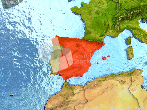 Image of Spain in red