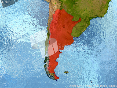 Image of Argentina in red