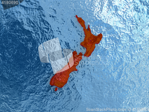 Image of New Zealand in red
