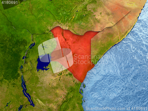 Image of Kenya in red