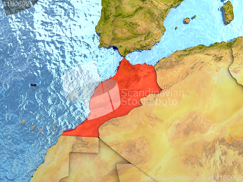 Image of Morocco in red