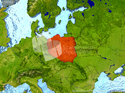 Image of Poland in red