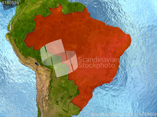 Image of Brazil in red