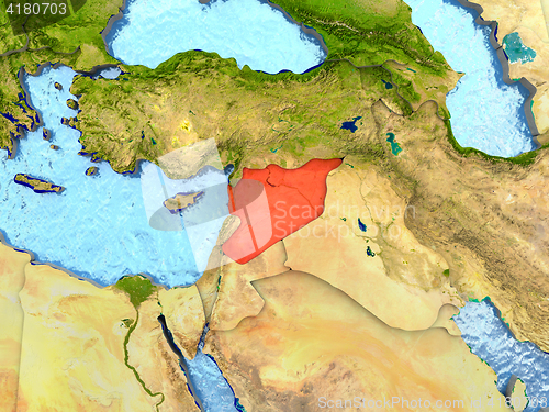 Image of Syria in red