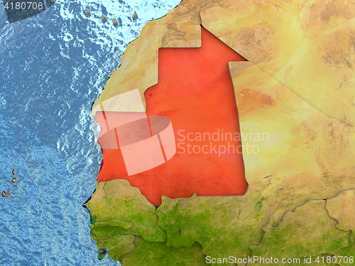 Image of Mauritania in red