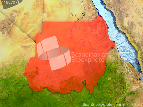 Image of Sudan in red