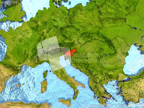 Image of Slovenia in red