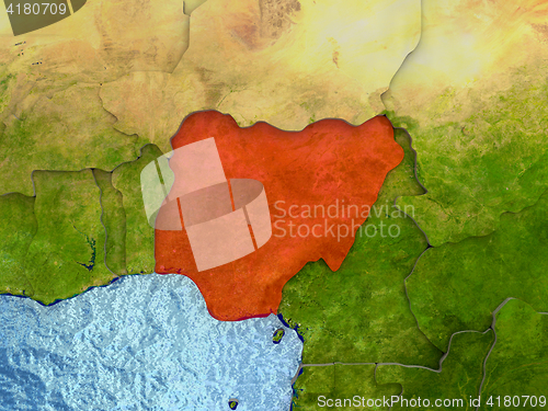 Image of Nigeria in red