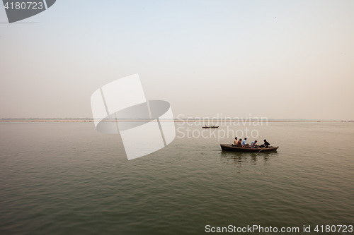 Image of River boats in Varanasi, India