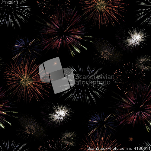 Image of Fireworks Seamless Pattern Background