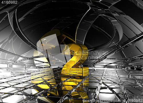 Image of number two in abstract futuristic space - 3d rendering