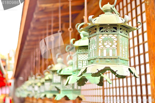 Image of Decorative bronze lanterns in Kasuga Taisha of Nara