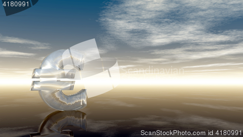 Image of euro symbol under cloudy blue sky - 3d illustration