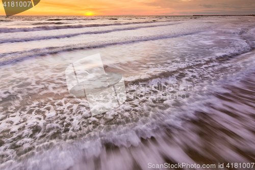 Image of Sea surf wave, photographed with long exposure, Black Sea, Anapa, Russia