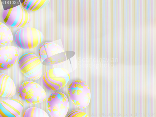 Image of Easter eggs on paper background. EPS 10